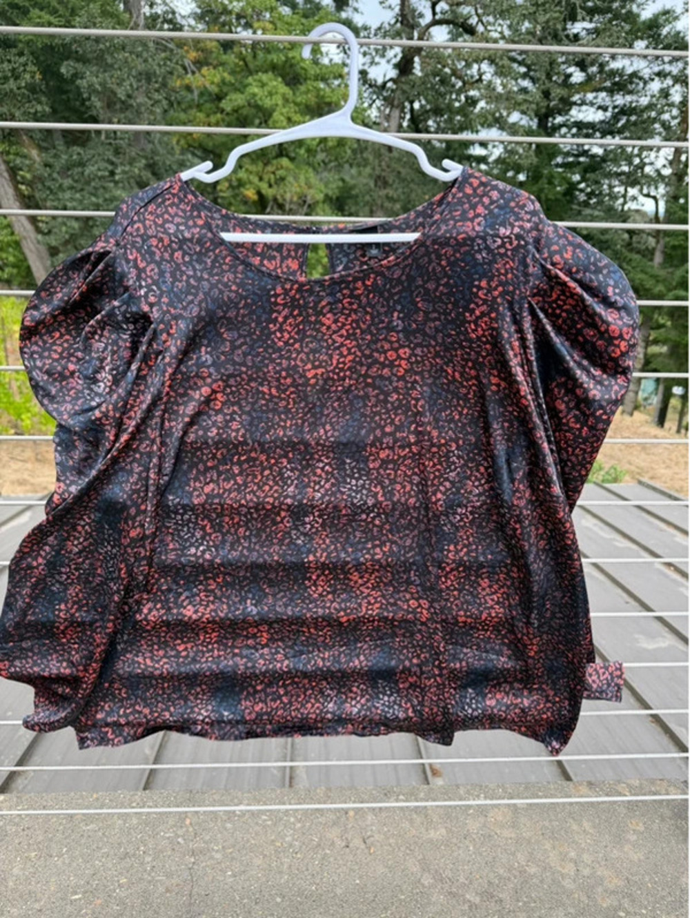 NWT Torrid satin mock neck puff sleeve top leopard print size 2X